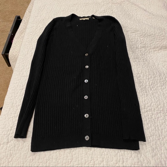 Vince Black 100% Cashmere Ribbed Cardigan - Picture 9 of 16